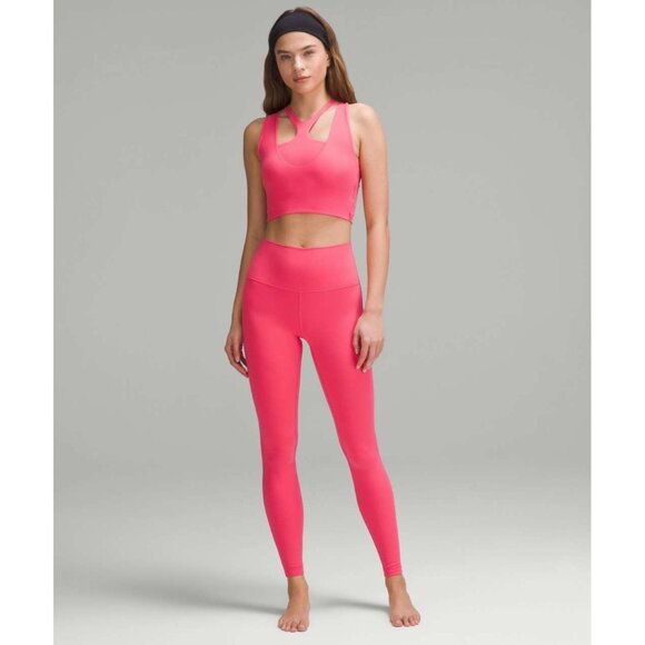 LULULEMON Bend This Scoop And Cross Glaze Pink Sports Bra Tank, Size L/XL - Picture 3 of 15